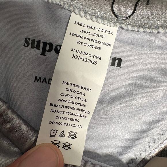 superdown Women's Silver Danae Tie Side Bikini Bottoms M‎ - Picture 6 of 12